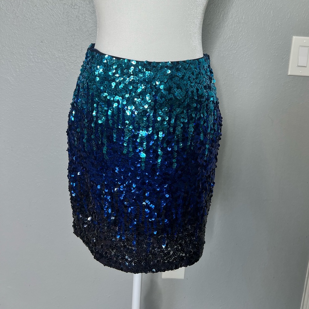 Blue sequin skirt
